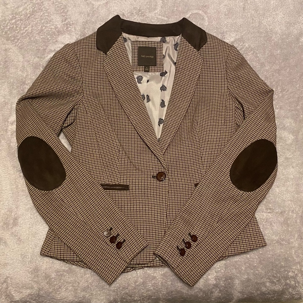 COPY - The Limited, blazer, houndstooth print brown, small